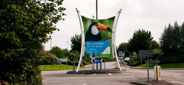 Bristol International Airport, KLM, Large Banner, External Roundabout Advertising
